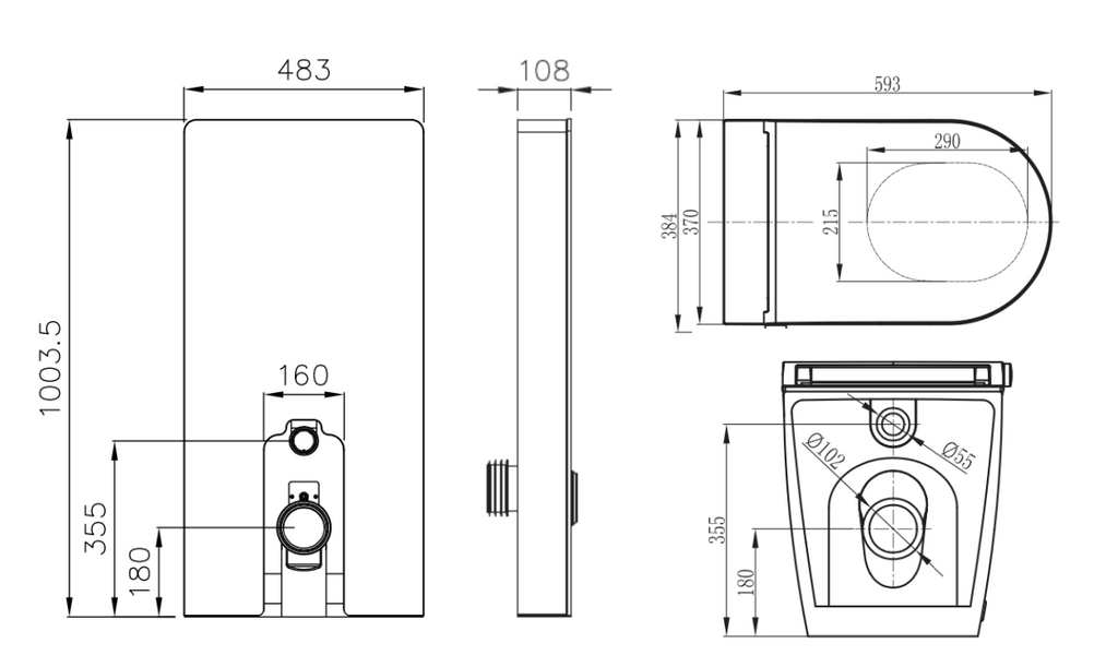 Gallaria Alta Retrofit Wall Faced Electric Smart Toilet Suite