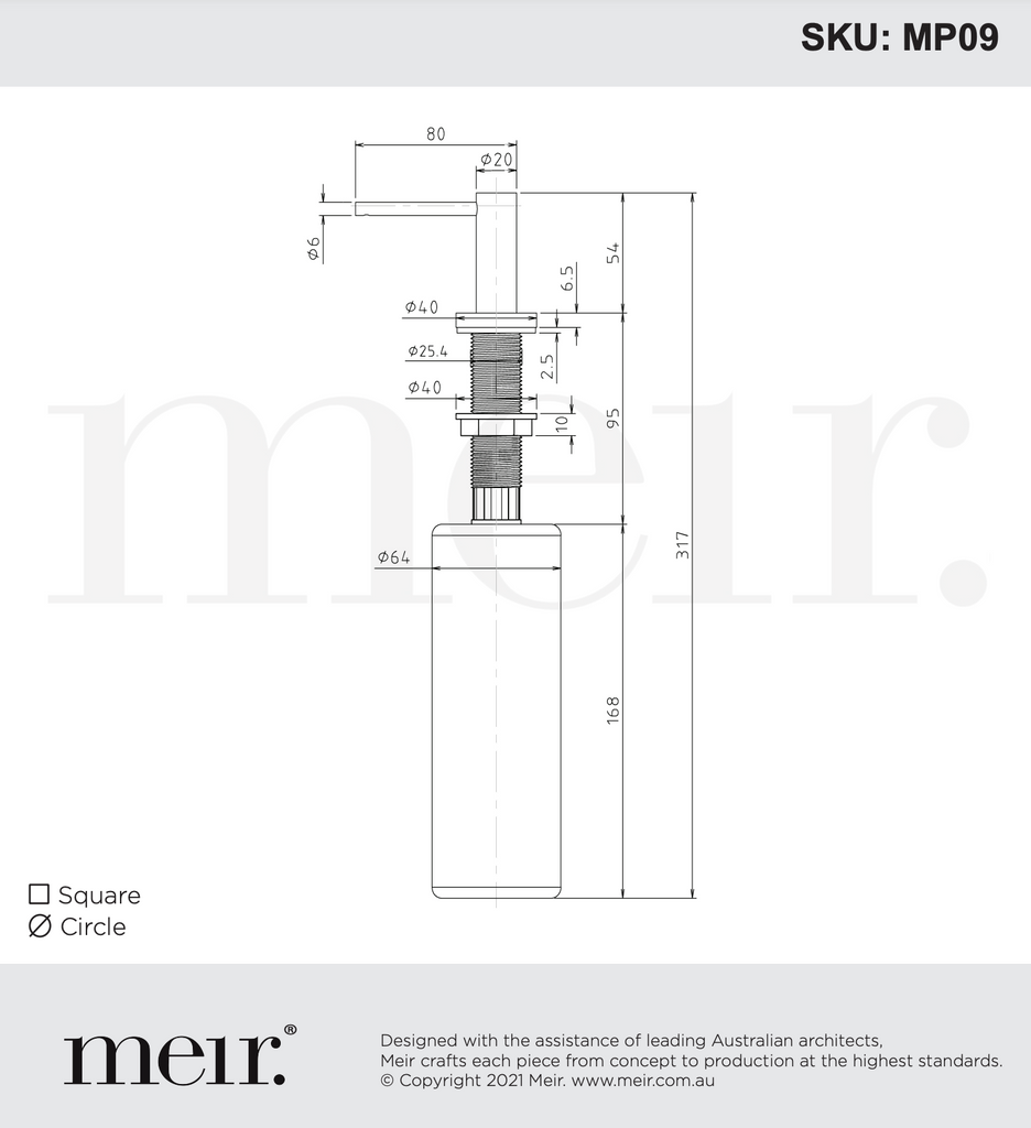 Meir Round Soap Dispenser - Brushed Nickel