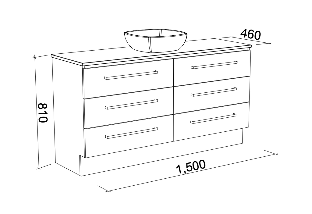 Timberline Ashton Floor Standing Vanity with Above Counter Basin