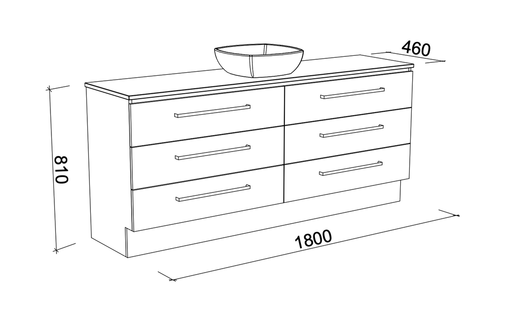 Timberline Ashton Floor Standing Vanity with Above Counter Basin