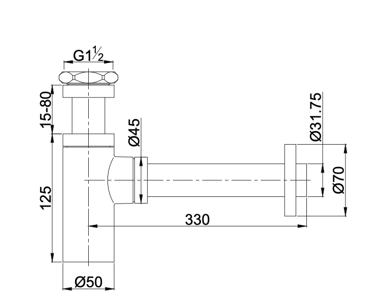 ADP Subway Bottle Trap - Matte Black - Wellsons