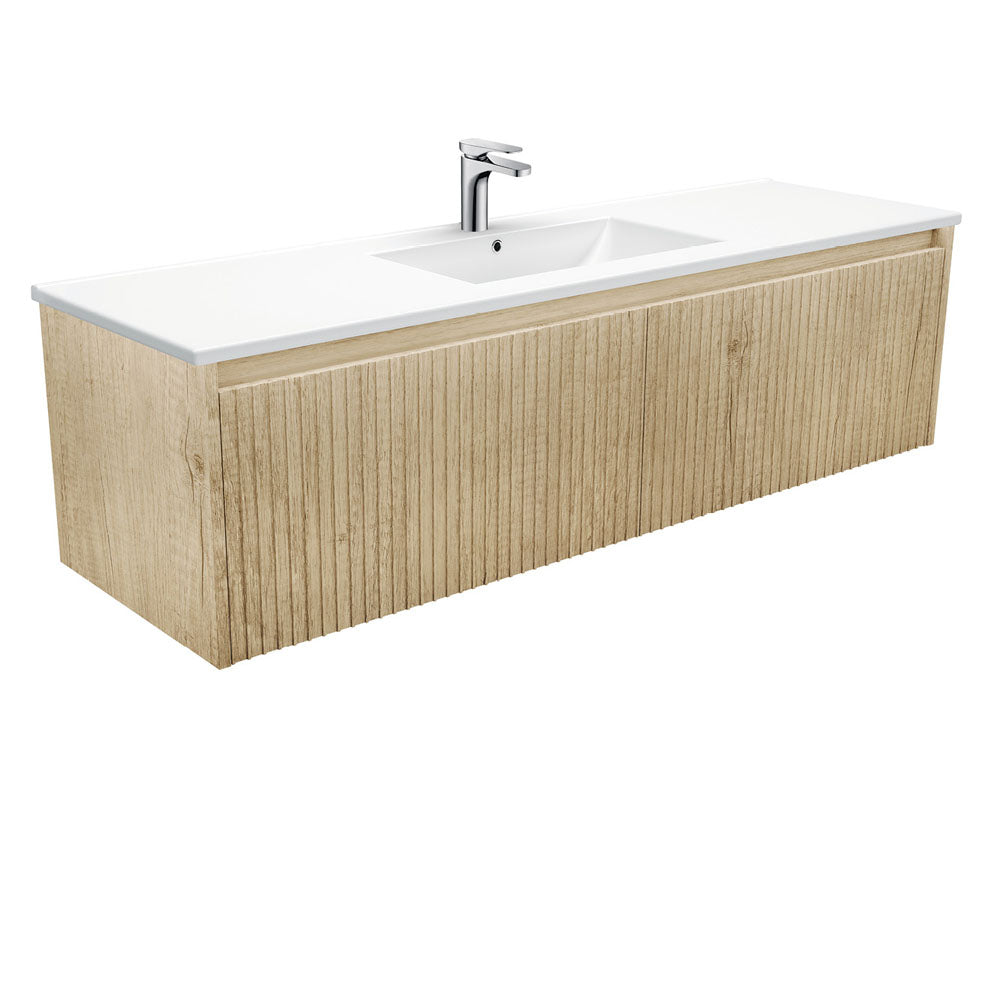Fienza Alina Dolce Ceramic moulded Basin Top Wall hung Vanity Scandi Oak