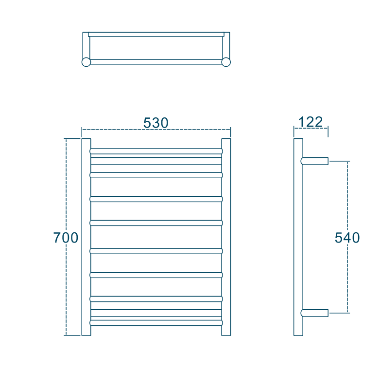 Hotwire Flat Round 8 Bar Towel Rail