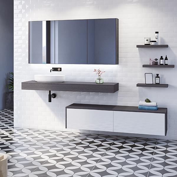 Timberline Milan Wall Hung Vanity with Above Counter Basin - Wellsons