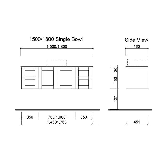 Timberline Victoria Wall Hung Vanity with Alpha Ceramic Top - Wellsons