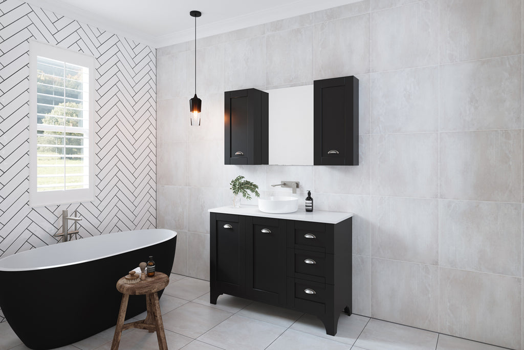 Timberline Windsor Floor Standing Vanity with Silksurface Top & Above Counter Basin