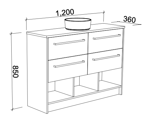 Timberline Karlie Floor Standing Vanity with SilkSurface Top & Basin - Wellsons