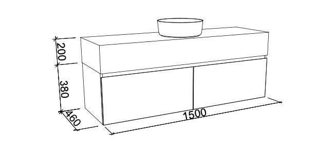 Timberline Kingsley Wall Hung Vanity with Basin - Wellsons