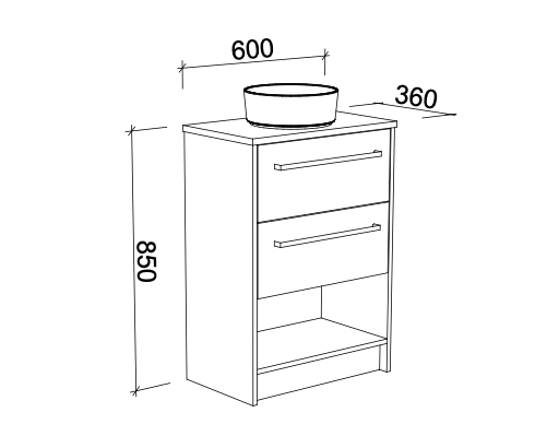 Timberline Karlie Floor Standing Vanity with SilkSurface Top & Basin - Wellsons