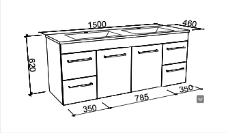 Timberline Bargo Wall Hung Vanity with Silksurface Top & Basin - Wellsons