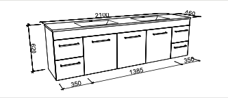 Timberline Bargo Wall Hung Vanity with Silksurface Top & Basin - Wellsons