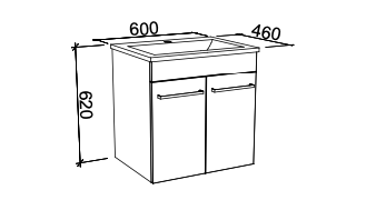 Timberline Bargo Wall Hung Vanity with Alpha Ceramic Top