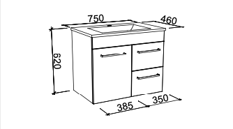 Timberline Bargo Wall Hung Vanity with Alpha Ceramic Top - Wellsons