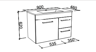 Timberline Bargo Wall Hung Vanity with Alpha Ceramic Top - Wellsons