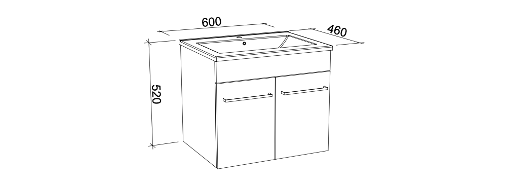 Timberline Indiana Wall Hung Vanity with Alpha Ceramic Top - Wellsons