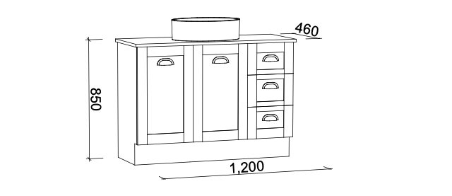 Timberline Victoria Floor Standing Vanity with Above Counter Basin - Wellsons