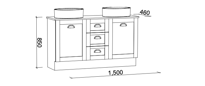 Timberline Victoria Floor Standing Vanity with Above Counter Basin - Wellsons