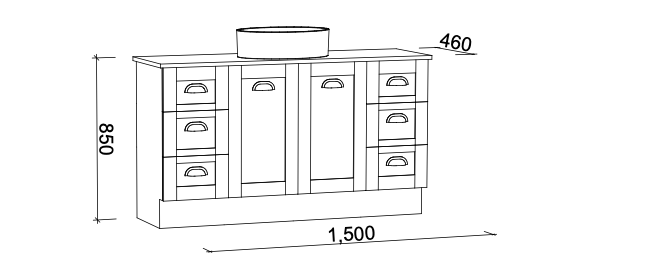 Timberline Victoria Floor Standing Vanity with Above Counter Basin - Wellsons