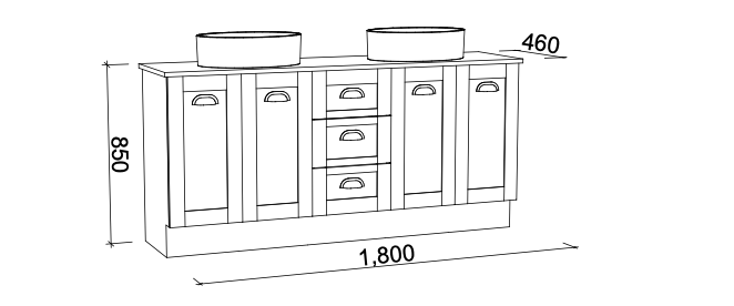 Timberline Victoria Floor Standing Vanity with Above Counter Basin - Wellsons