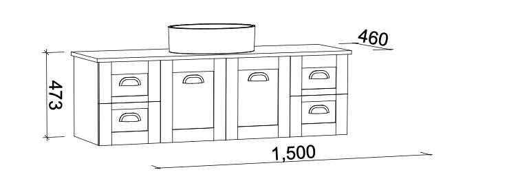 Timberline Victoria Wall Hung Vanity with Silksurface Top & Basin - Wellsons