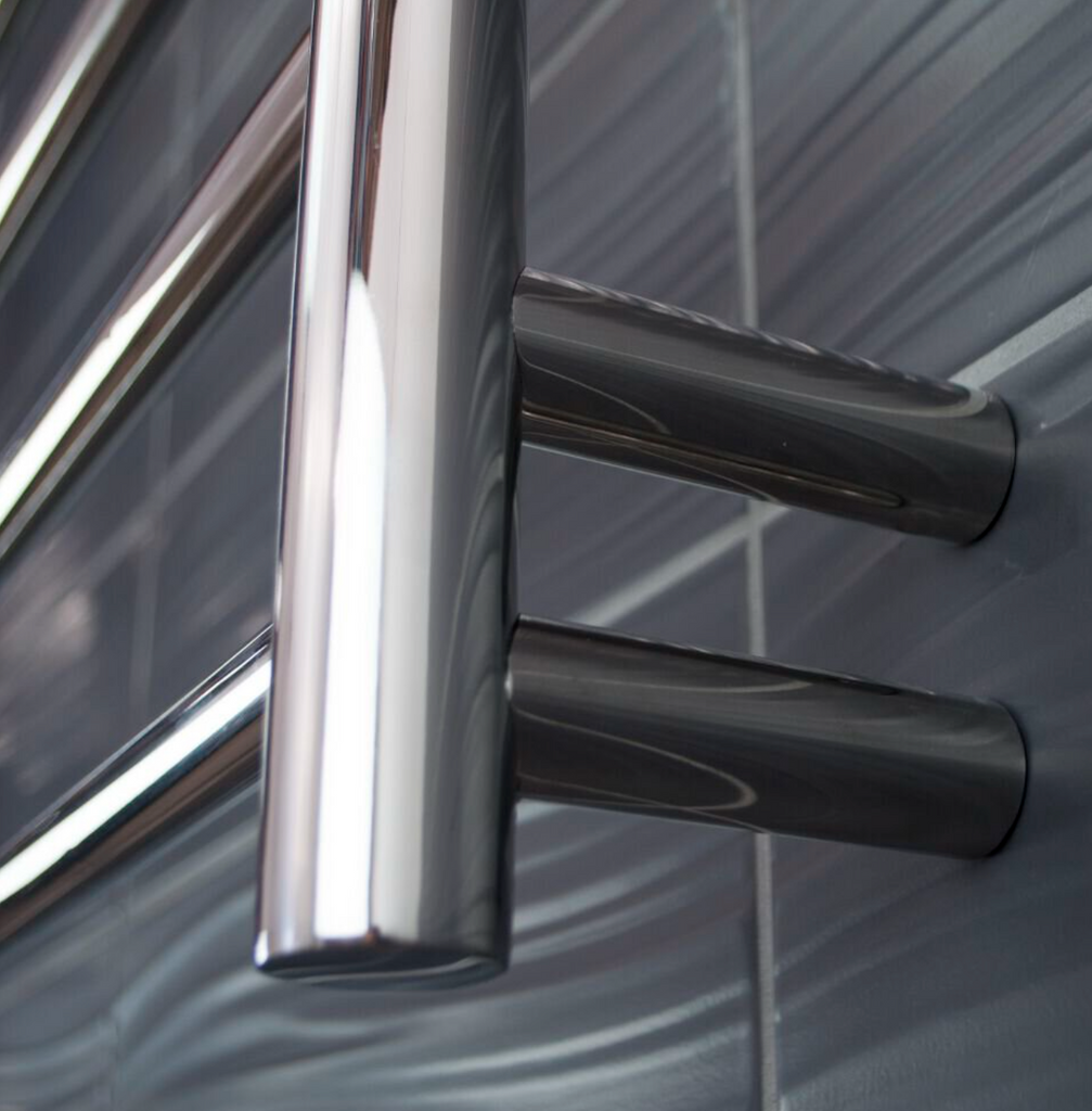 Radiant Heating Round Bars 240V Heated Towel Rails Polished 600 x 1100