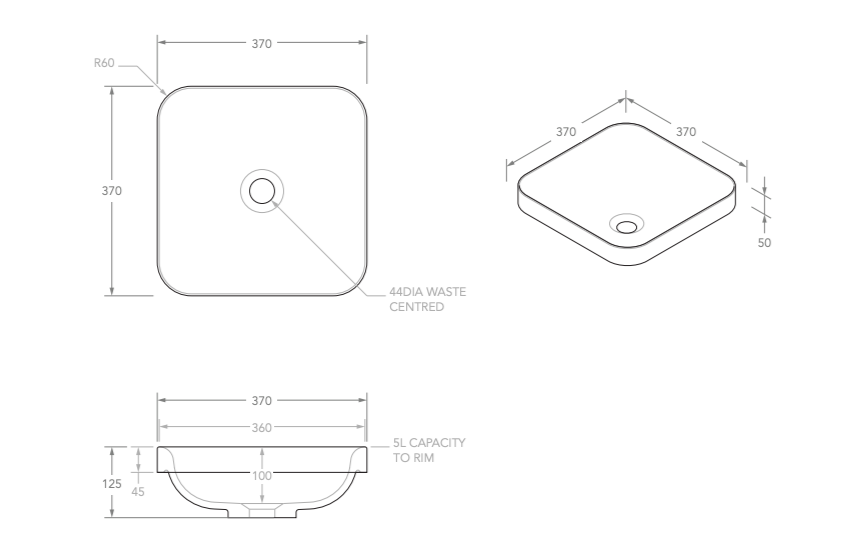 ADP Truth Semi Inset Basin - Gloss White - Wellsons