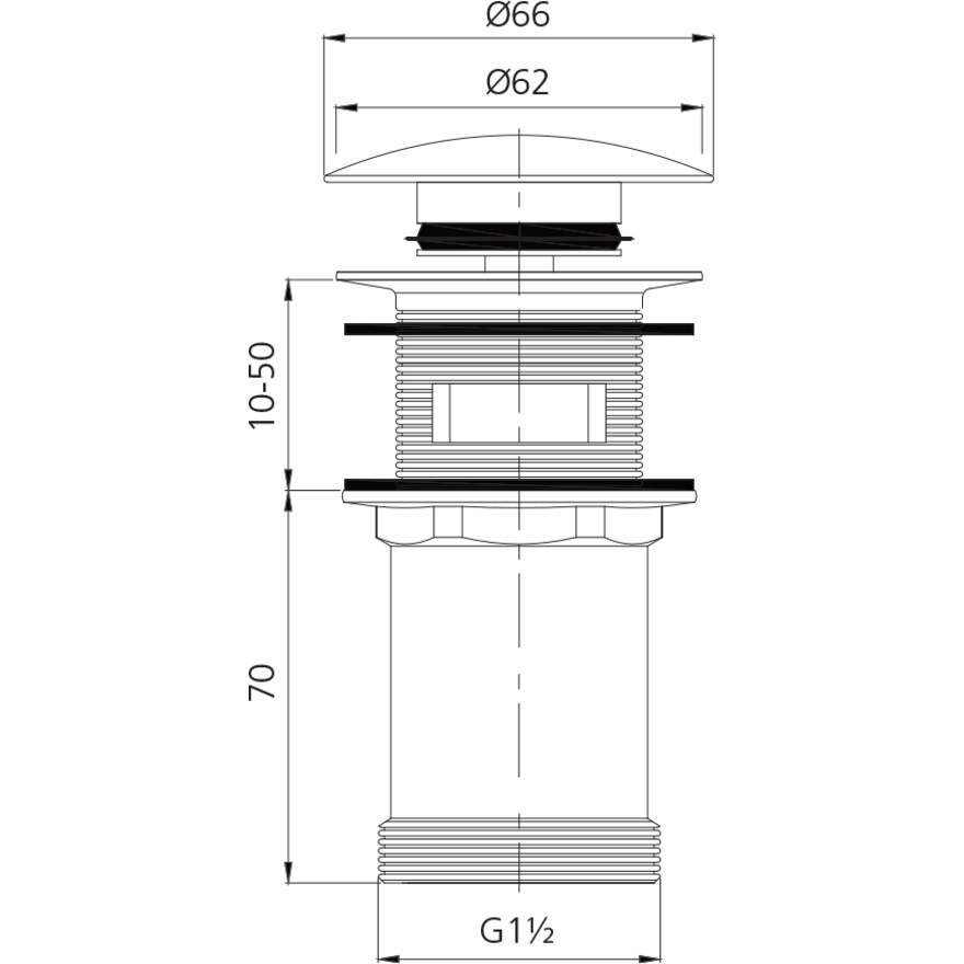 Oliveri Universal Chrome Pop Up Plug & Waste