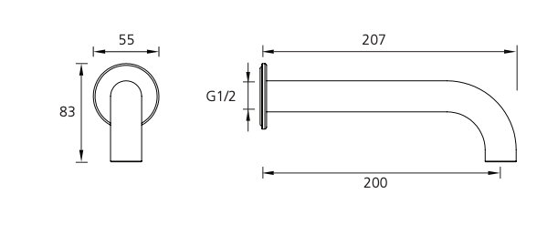 Oliveri Venice Curved Wall Spout