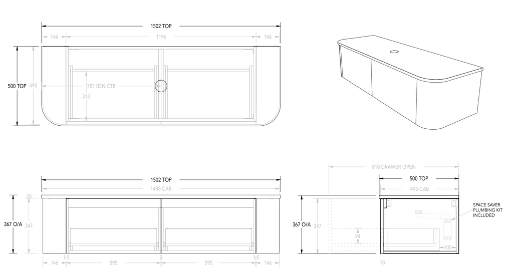ADP Waverley Wall Hung Vanity with Caesarstone