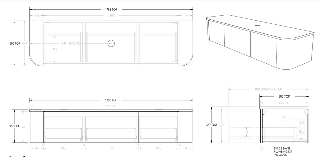ADP Waverley Wall Hung Vanity with Caesarstone