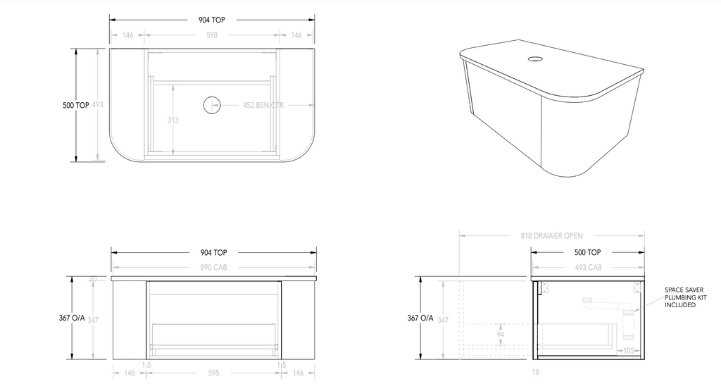 ADP Waverley Wall Hung Vanity with Caesarstone