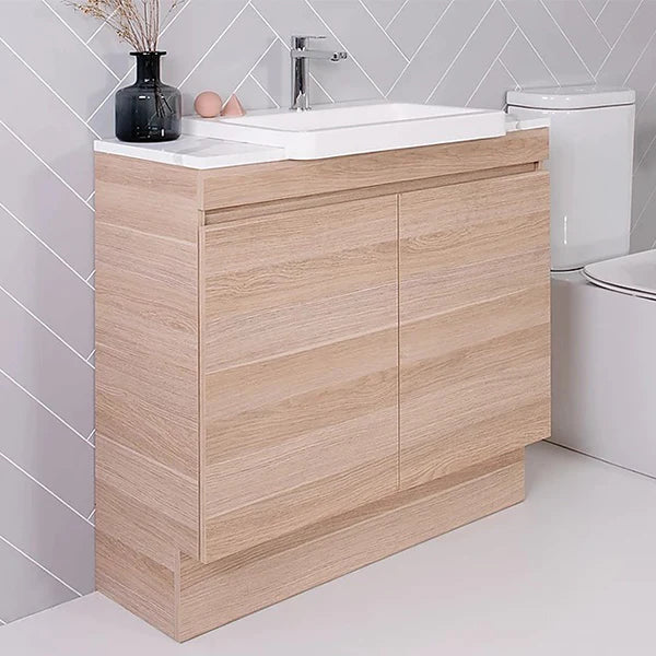 ADP Glacier Semi Recessed All Door Trio Vanity Solid Surface Top - Lite