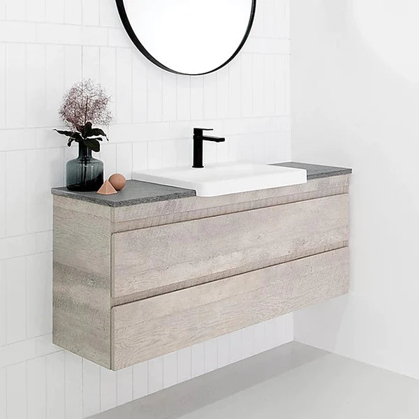 ADP Glacier Semi Recessed All Drawer Twin Vanity With Solid Surface Top - Pro