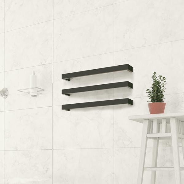 Thermogroup Round Single Heated Towel Rail - Matte Black 632 - Wellsons