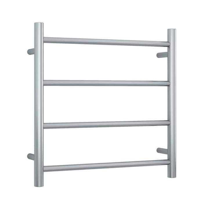 Thermogroup 4 Bar Straight Round Ladder Heated Towel Rail - Brushed Stainless Steel - Wellsons