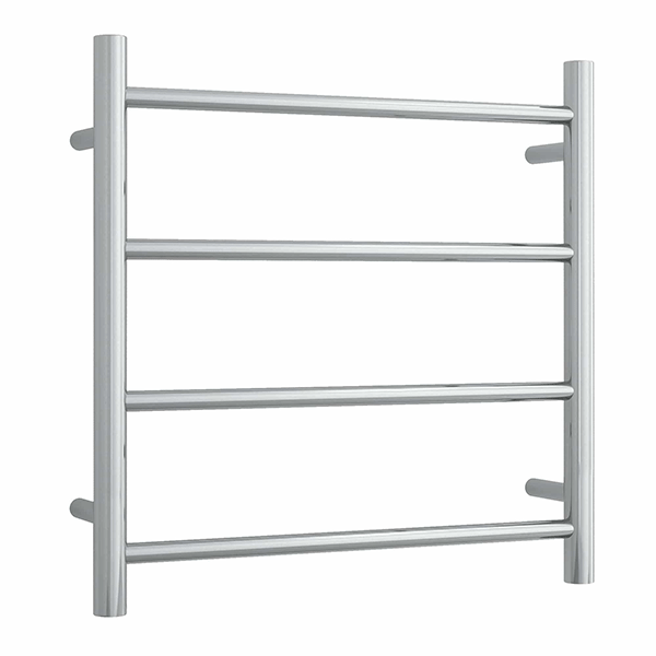 Thermogroup 4 Bar Straight Round Ladder Heated Towel Rail - Polished Stainless Steel - Wellsons