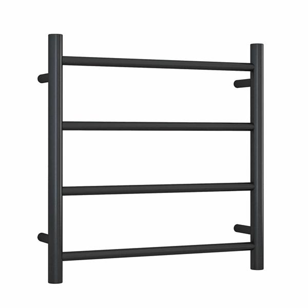 Thermogroup 4 Bar Straight Round Ladder Heated Towel Rail - Matte Black - Wellsons