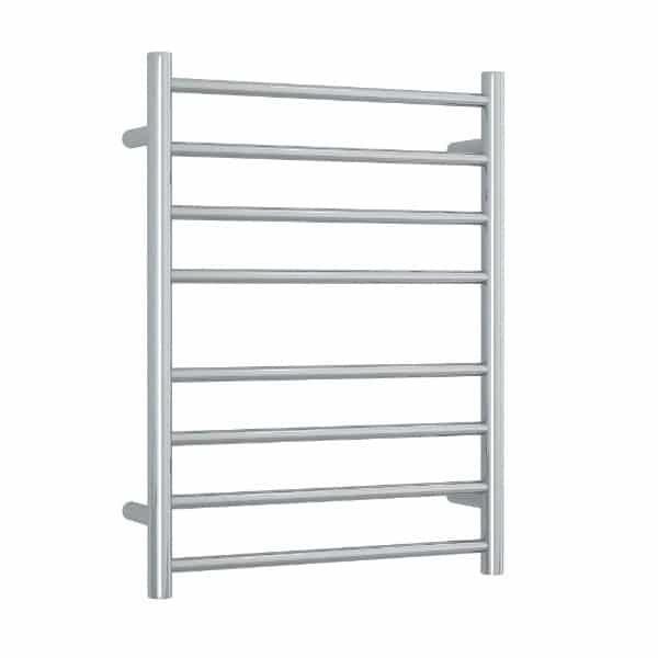 Thermogroup 8 Bar Straight Round Ladder Heated Towel Rail - Stainless Steel - Wellsons