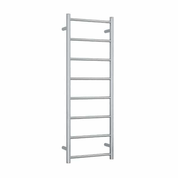 Thermogroup 8 Bar Straight Round Ladder Heated Towel Rail - Stainless Steel - Wellsons