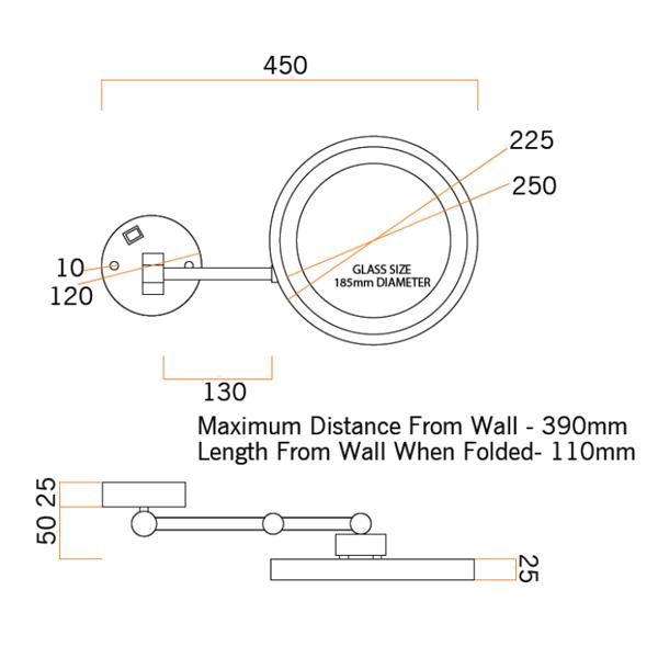 Thermogroup Ablaze 3x Magnification Mirror with Warm Light - Wellsons