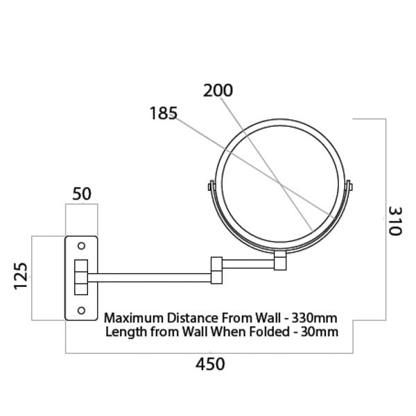 Thermogroup Ablaze Non-Lit Magnifying Mirror - Matte Black - Wellsons