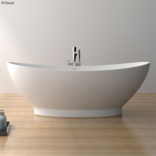 Fienza Antonia Freestanding Stone Bath 1550mm - Matte White - Wellsons