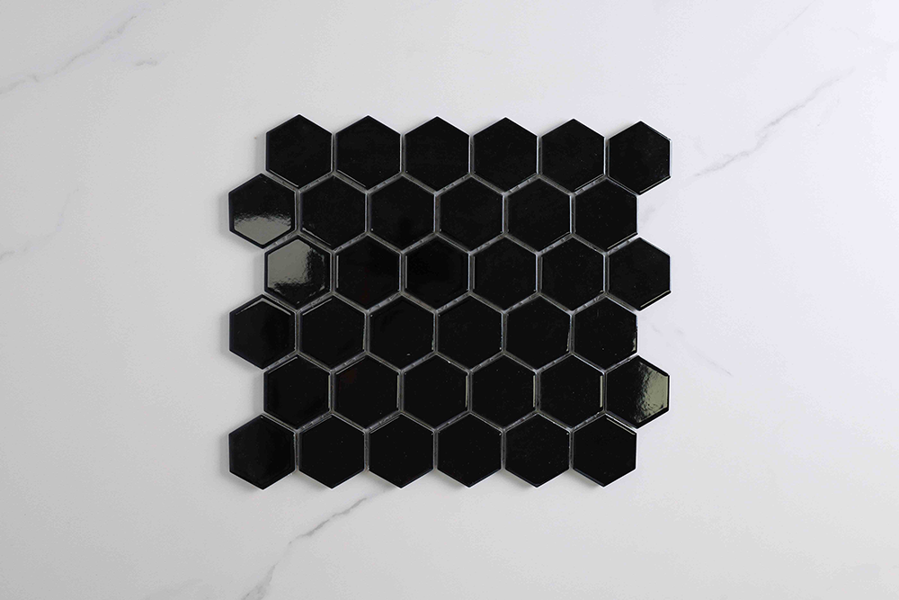 Astra Gloss Black Hexagon Tile
