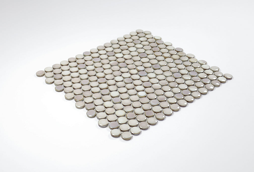 Bindi Olive Gloss Penny Round Mosaic Tile