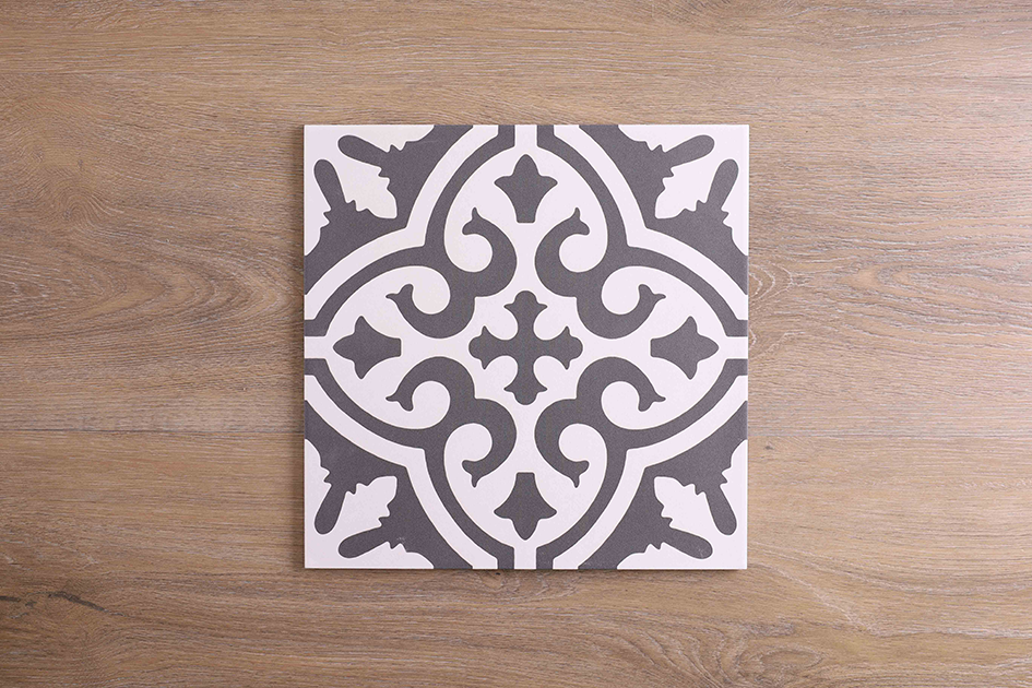 Botania Black Matt Encaustic Look Tile
