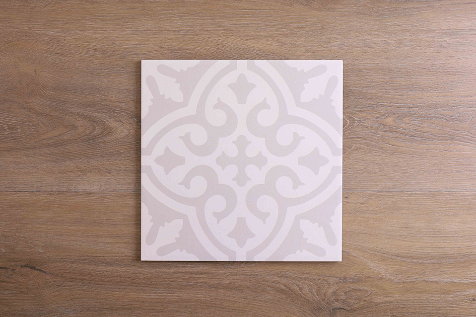 Botania Light Grey Matt Encaustic Look Tile