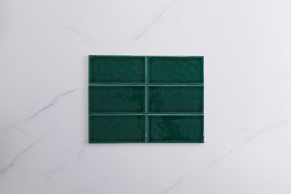 Cambridge Green Gloss Subway Crackle Tile