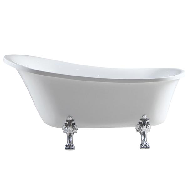 Fienza Claw Foot Acrylic Bath with Chrome Feet - Gloss White - Wellsons