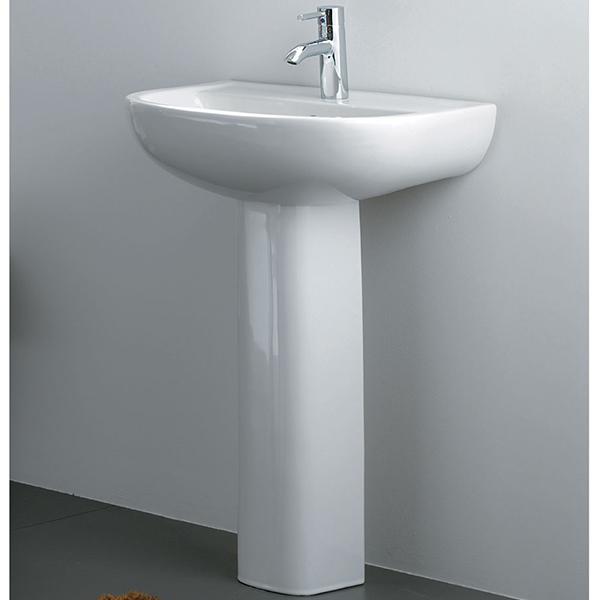 Fienza Compact 550 Pedestal Basin - Gloss White - Wellsons