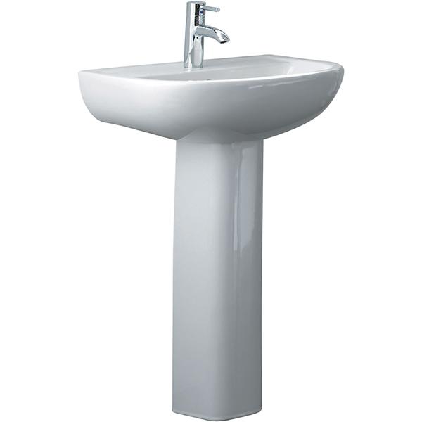Fienza Compact 550 Pedestal Basin - Gloss White - Wellsons